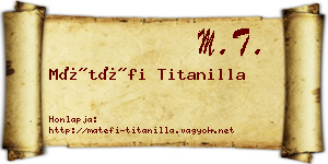 Mátéfi Titanilla névjegykártya